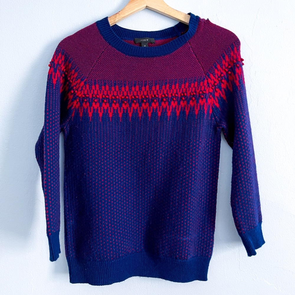 J Crew Fair Isle Merino Wool sweater